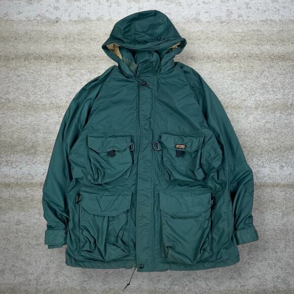 Vintage Pro Rainer Windbreaker Jacket Forest Green Nylon Full Zip Mesh Lined 90s - Picture 1 of 3